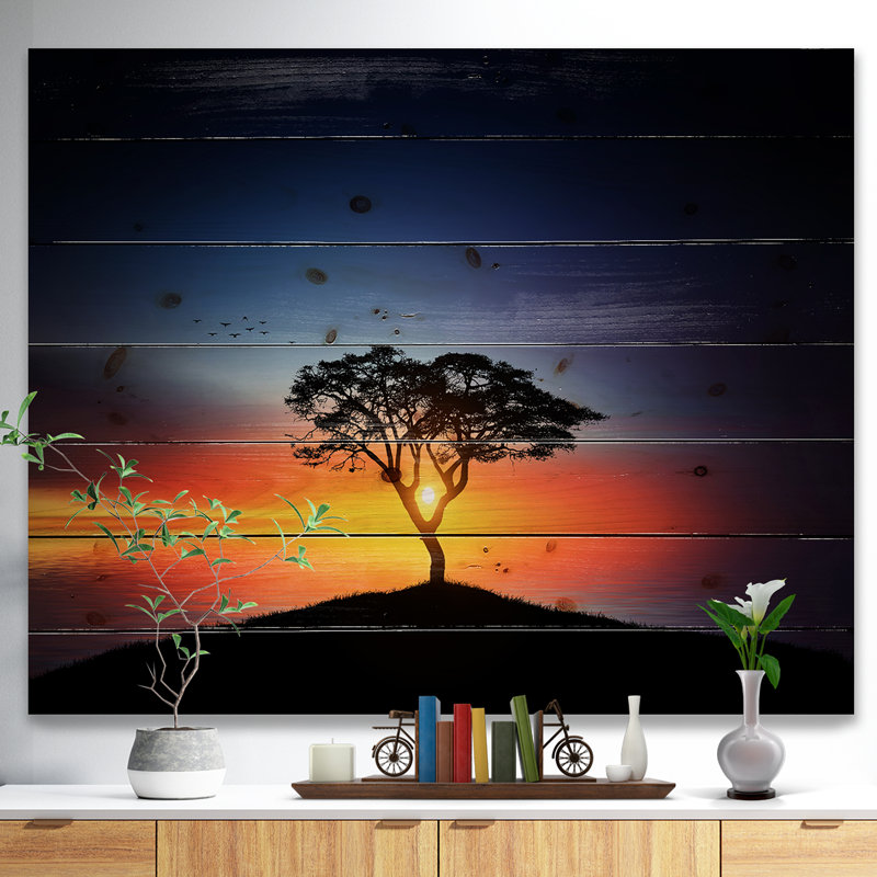 « belle », impression sur arbre de soleil, Bois, H 36 po x l 46 po x 1,5 po
