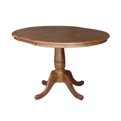 Ingbert Extendable Solid Wood Pedestal Dining Table