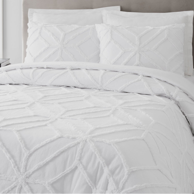 Trina Turk Tufted Trellis Cotton Chenille Comforter Set, King Comforter + 2 King Shams