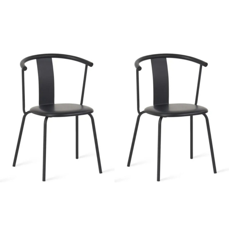 Chaise d'appoint empilable Gerre, Noir