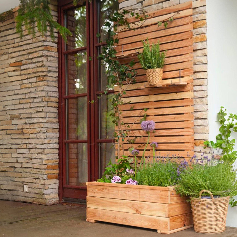Wood Planter Box, 180cm H x 90cm W x 43cm D
