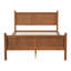 Lit plateforme double avec tête et pied de lit, grain de bois de style campagne moderne noyer clair-955335594-955335593