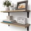 Ensemble de 2 tablettes rustiques en bois de style rustique pour décoration murale, tablettes suspendues pour la pièce