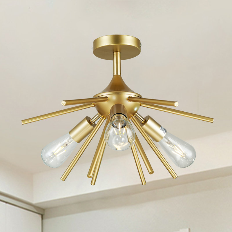 Plafonnier semi-encastré 3 lumières 18 po Vachagan