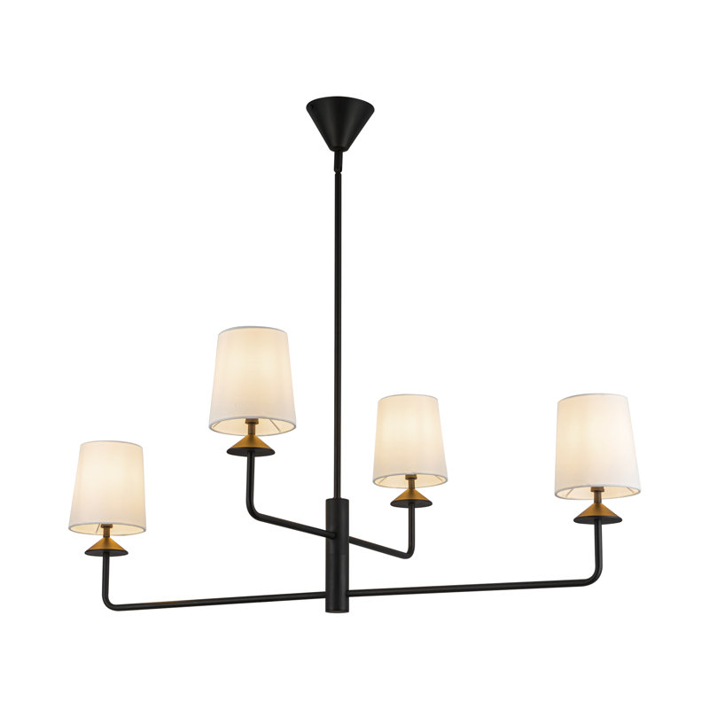Bridgette 4 - Light Steel Sputnik Modern Linear Chandelier, Noir