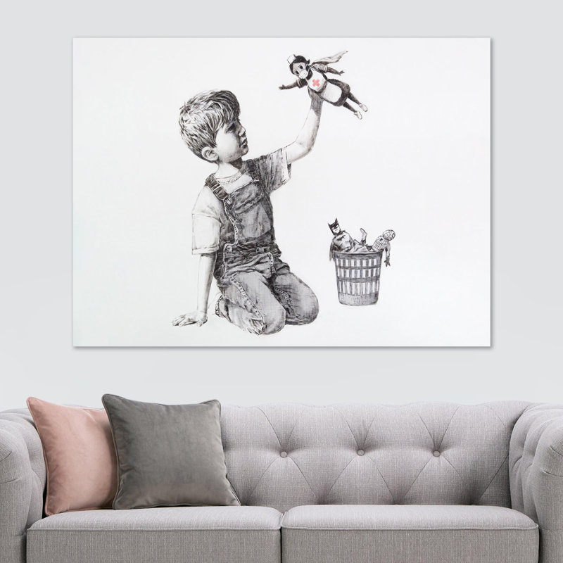 Banksy NHS Superheroes - Wrapped Canvas Print, 61cm H x 81cm W x 4cm D