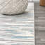 Tapis gris / bleu à rayures abstraites Oritz-1737590087