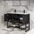 Azai 48" Double Sink Bathroom Vanity with Resin Top, Faucet, Open Shelf, Metal Frame-494215402