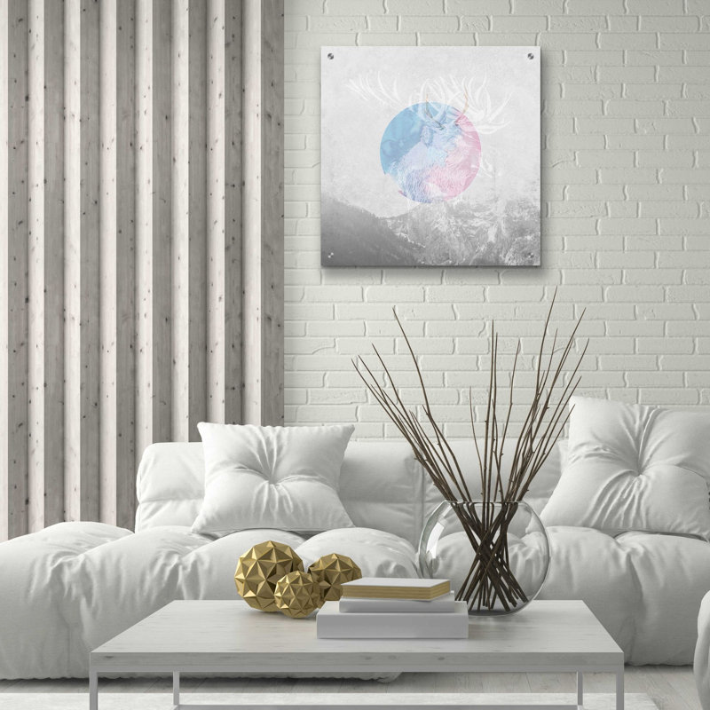 «Moose 2» par Louis Duncan-He, art mural en verre acrylique, H 24 po x l 24 po x P 0,2 po