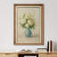 «Cream Rose Arrangement in Blue Porcelain Vase Still Life», reproduction d'art sur toile encadrée-746930976-746930979