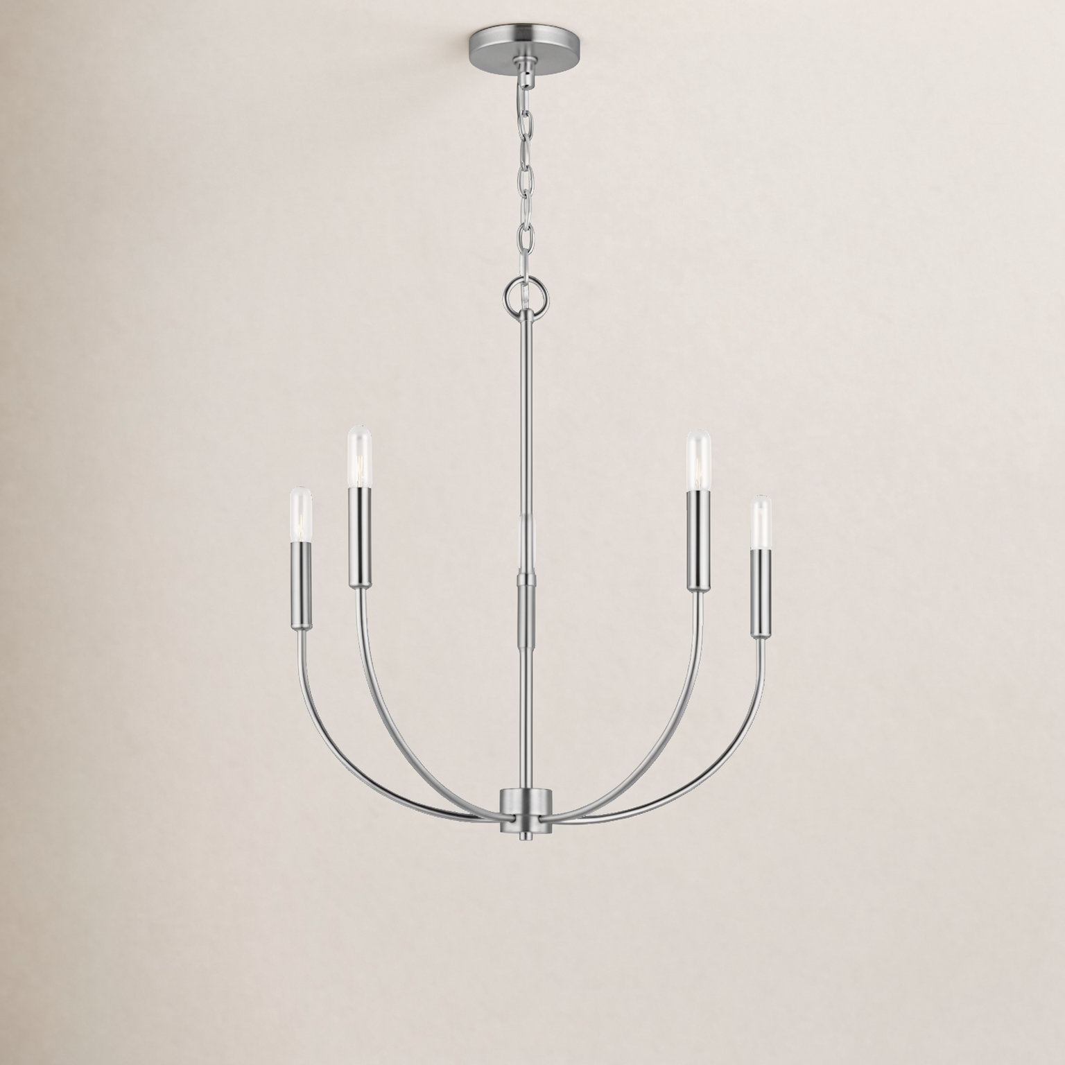 Kendrey 5-Light Metal Candle-Style Chandelier, Brushed Nickel