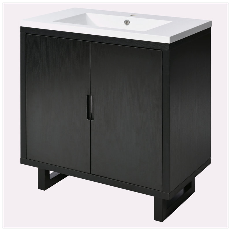 Ensemble de meuble-lavabo 30 "avec lavabo, Noir