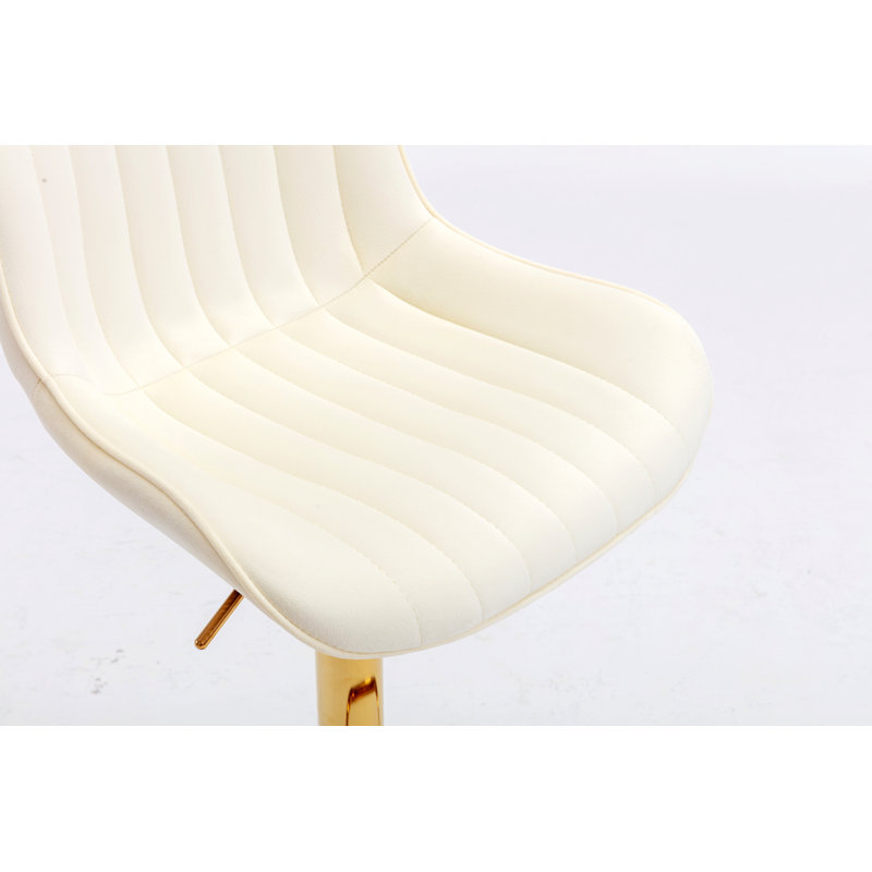 Deux tabourets de bar réglables en hauteur pour un tabouret de bar d'intérieur et moderne pour la maison, Ivoire ivoire