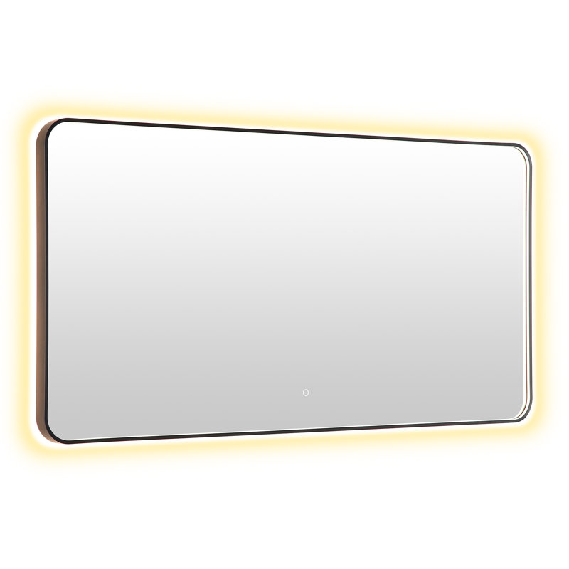 Miroir de salle de bain Digo, Noir mat, 30 po x 60 po