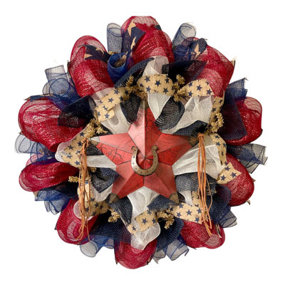 Country Western Wreath Patriotic Star