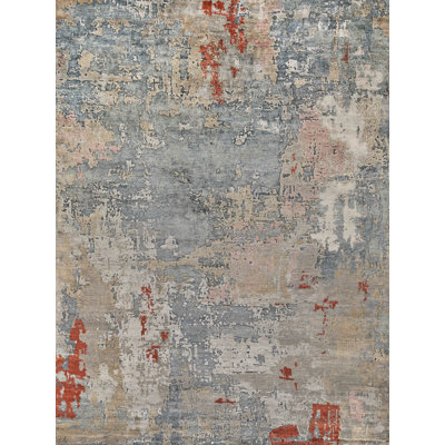 Laureno Handmade Silk Abstract Area Rug