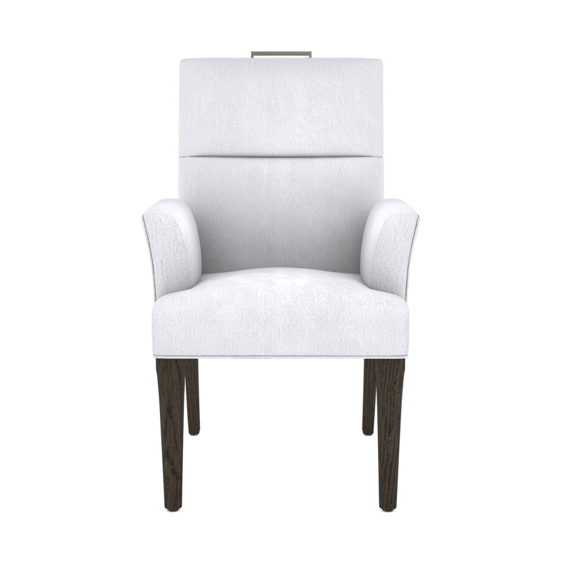 Thom Filicia Home Fabric Tight Back Arm Chair, Navada Snow, Havana