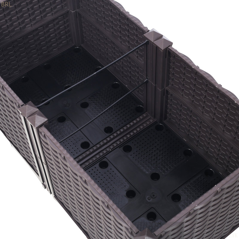 Deep Raised Garden Bed Plastic Planter Boxes For Vegetables Flowers Herbs And Succulents,Self-Watering Planter Box Raised Bed To Grow Flowers, Herbs & Vegetables