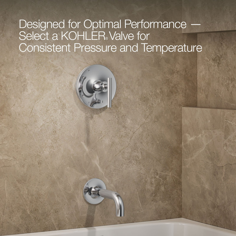 Purist® Rite-Temp Pressure-Balancing Bath and Shower Faucet Trim with Push-Button Diverter, 7-3/4" Spout and Lever Handle, Valve Not Included