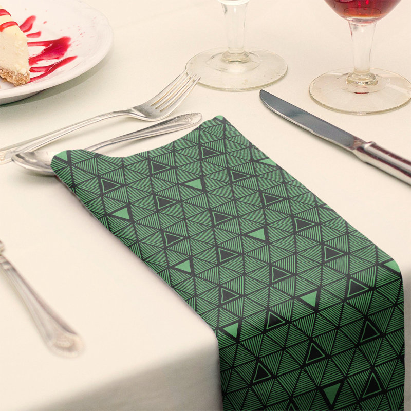 Jordao Cotton Abstract Square Napkin, Green, 0.1" H x 22" W x 22" D