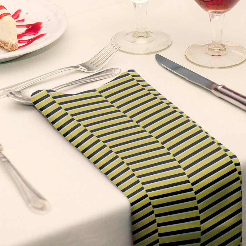 Jaya Cotton Chevron Square Napkin, Yellow, 0.1" H x 10" W x 10" D, Poly Twill