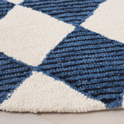 Ebony Hand Tufted Wool Pile Checkered Rug