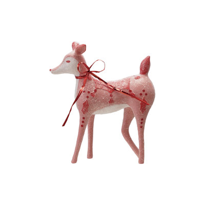 Cerf en résine avec ruban métallique