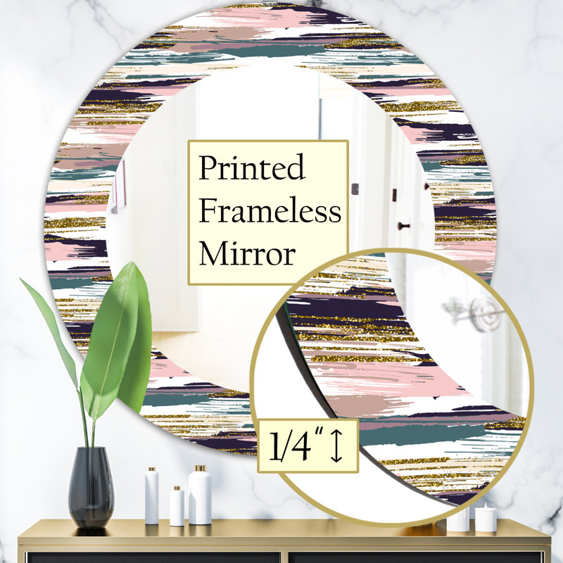 Miroir d'appoint moderne Glitter, H 23,6 po x l 23,6 po