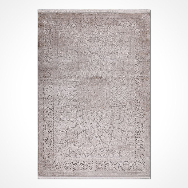 Tapis oriental beige antidérapant lavable à la machine, Rectangle 6 pi 7 po x 9 pi 6 po