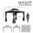 Outdoor Galvanized Steel Patio Gazebo with Double Roof-106495717-106495716