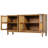 Retro 4-Door Sideboard With Large Storage Space Artificial Rattan Doors And Transparent Glass-1069559908