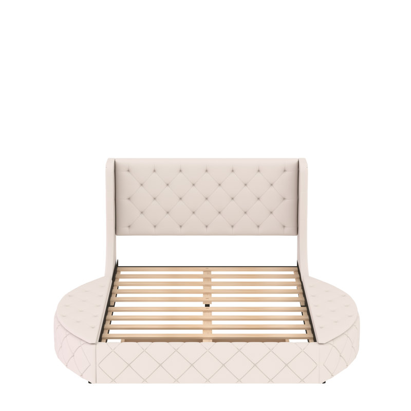 Kiria Upholstered Bed, Beige