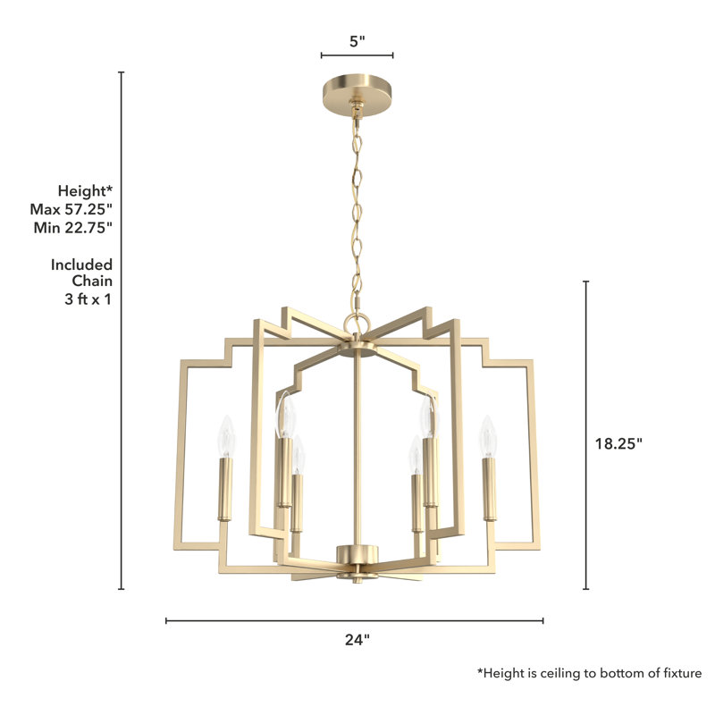 Zoanne Alturas Gold 24" Modern Glam Chandelier