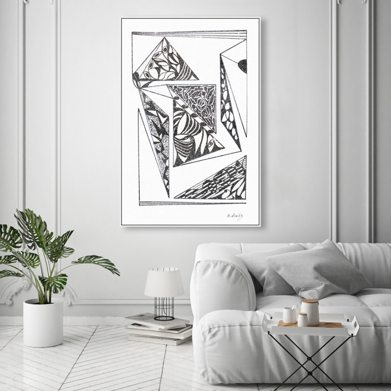 Manuel Roman - Pages Graphic Art Canvas, 16"H x 11"W, White Floater Frame