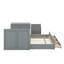 Lit plateforme simple en bois avec bureau et tablette de rangement-2127594785