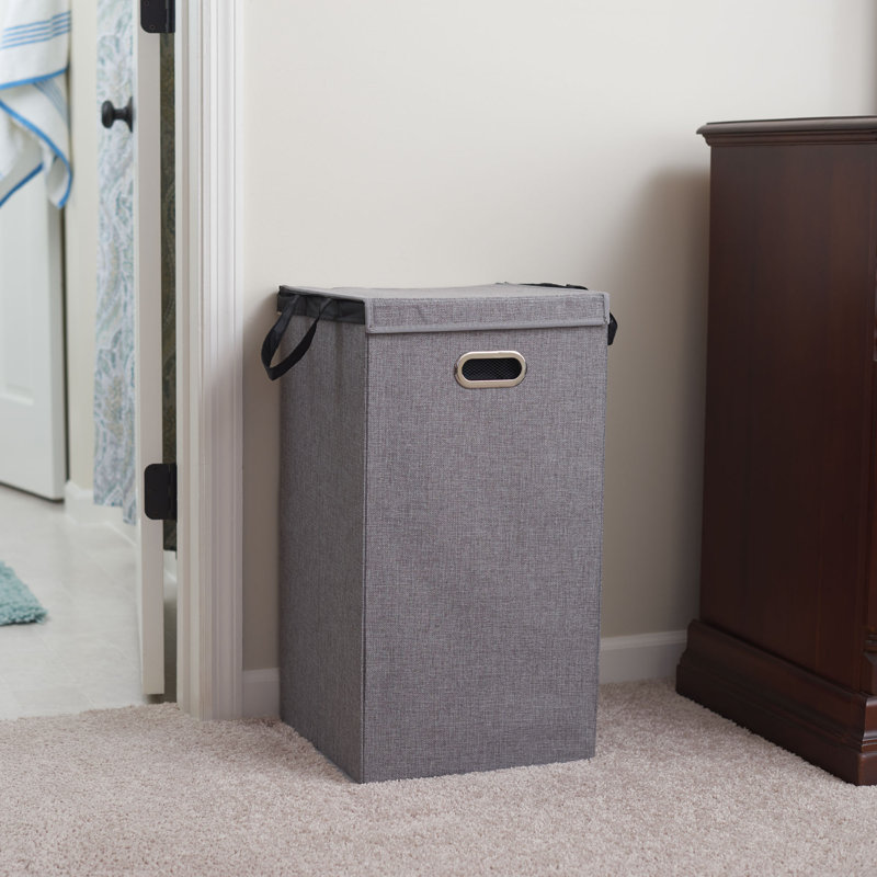 Hamper with Lid, Mesh bag, Cob, Gray