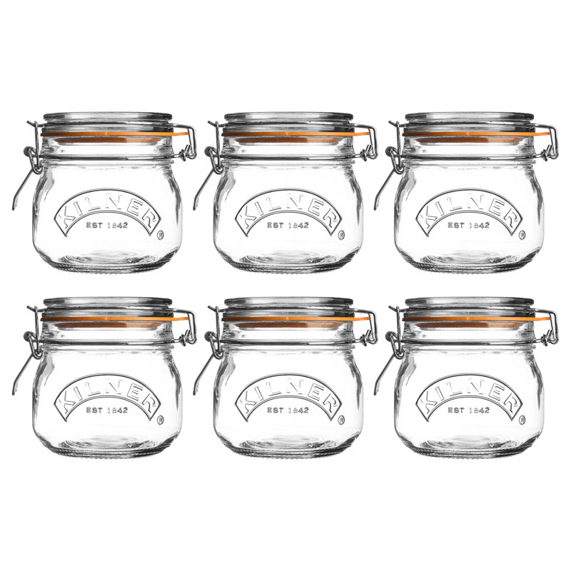 Kilner Clip Top Round Jar 0.5L, 6