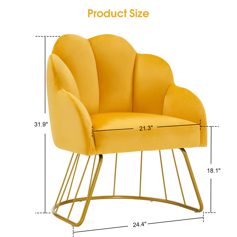 Accent Chair for Home and Spa, Orange Cotton Blend