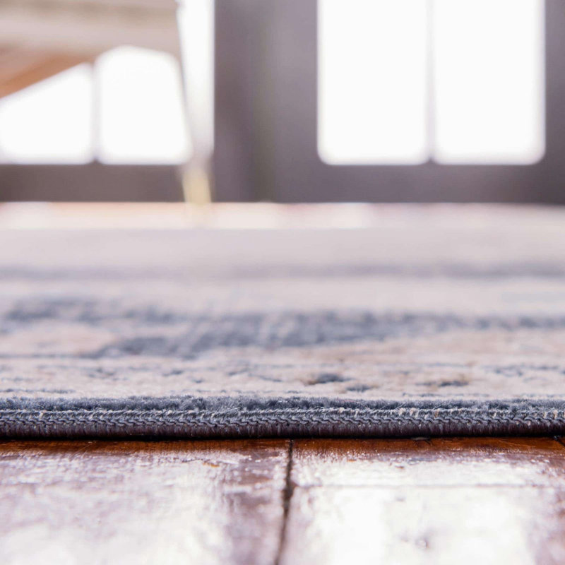 Tapis transitionnel de couleur céruléen Parrado, Rectangle 2 pi 2 po x 3 pi