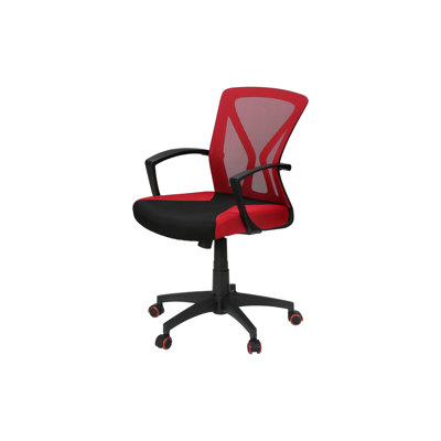 Chaise de bureau pivotante à hauteur réglable avec accoudoirs et dossier en filet noir