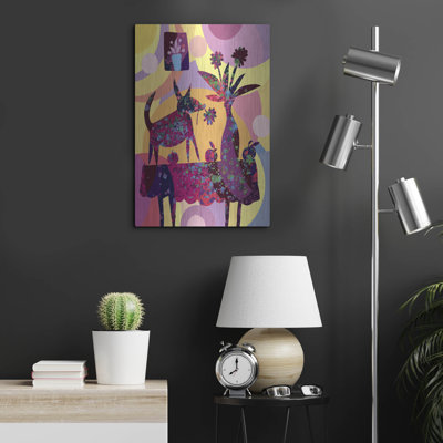 Art mural en métal Red Barrel Studio® «Still Life With Dog And Fruits» par Holly McGee