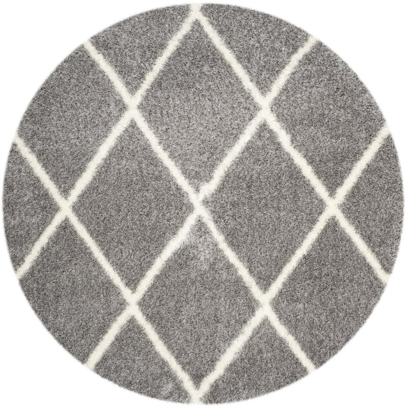 Amhold Shag Performance Geometric Rug, Round 6'7"