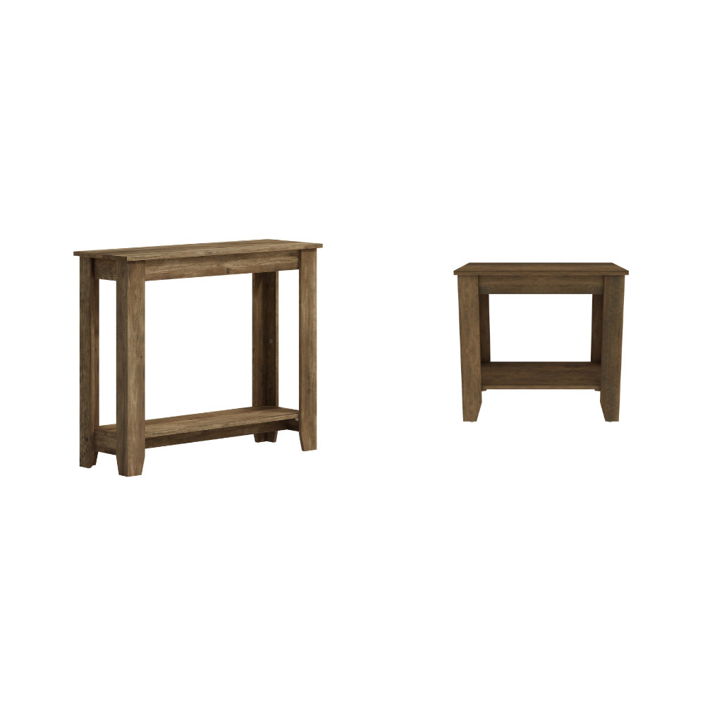2 Piece Living Room Table Set - Knotty Oak