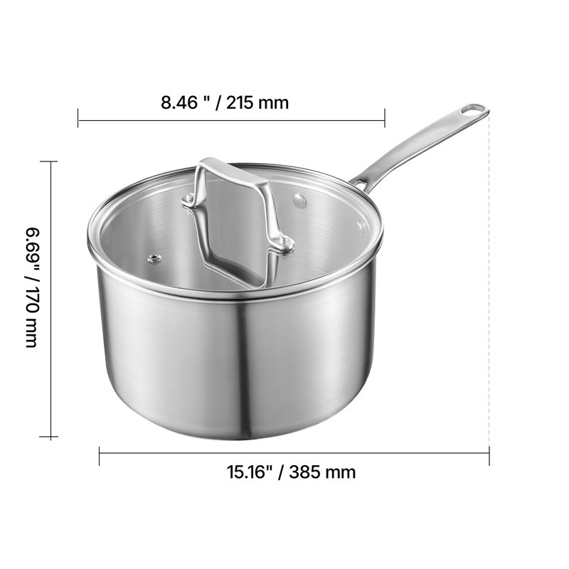 3.79L Stainless Steel Saucepan