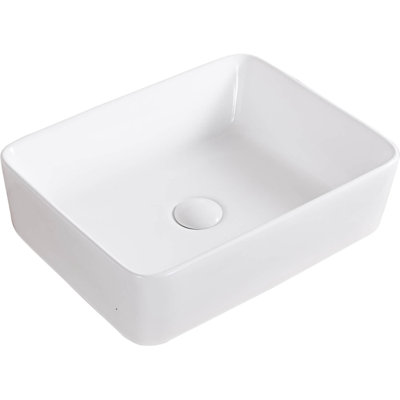 Lavabo vasque de salle de bain rectangulaire en porcelaine blanche 19 x 14 po Ruvati
