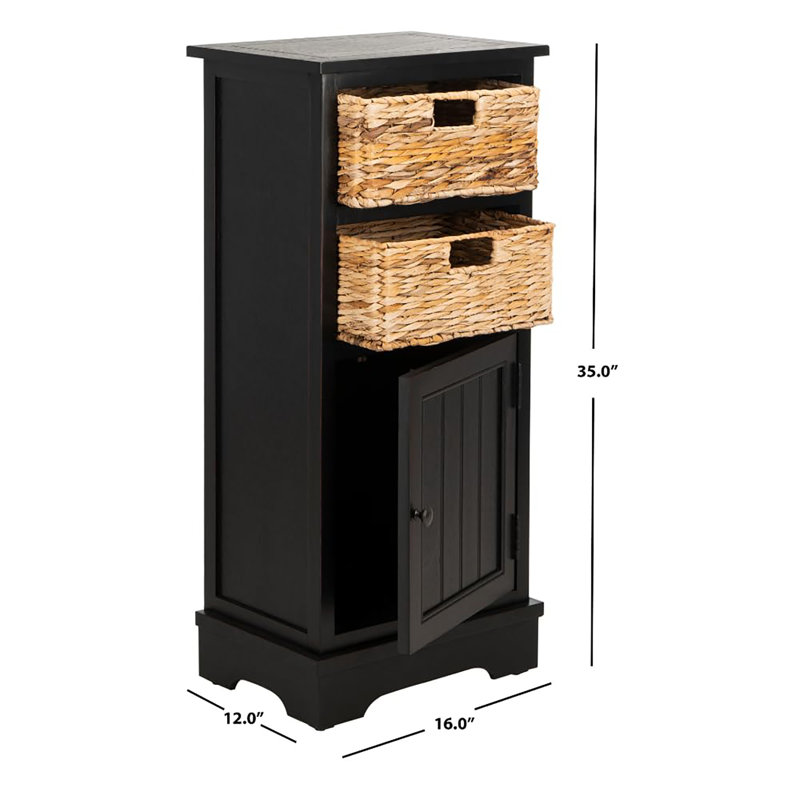 Armoire de rangement en bois, Noir patiné