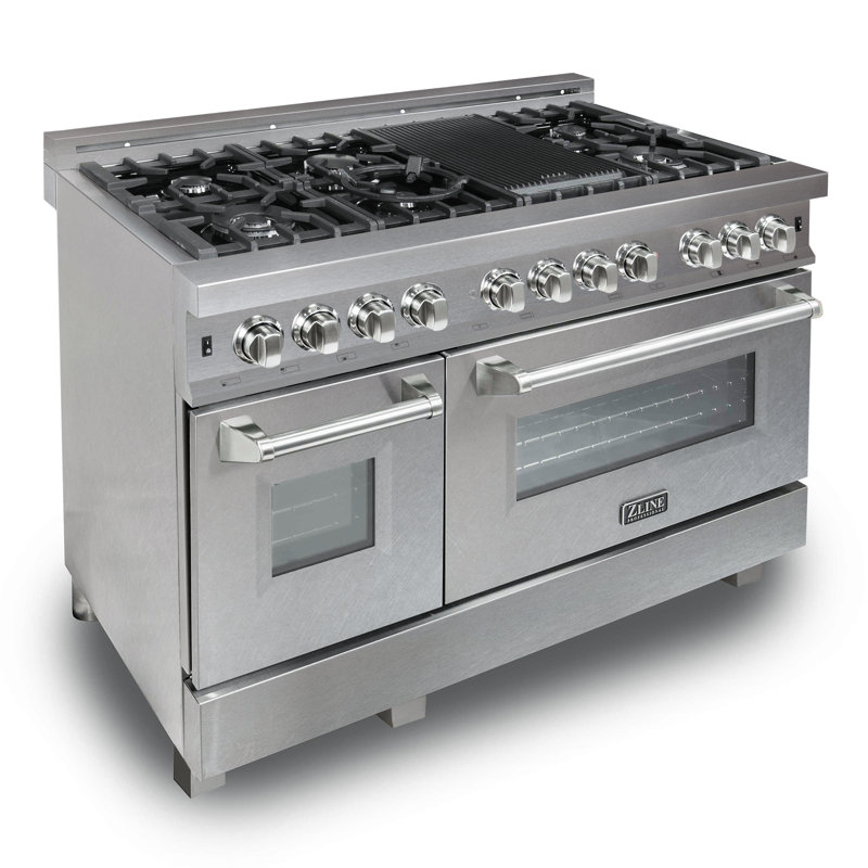 Ensemble de cuisine professionnel 2 pièces Colorful Series avec hotte autoportante double combustible 48 po et hotte murale 48 po