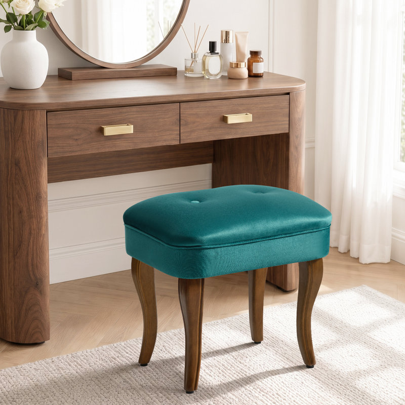Chaise de coiffeuse en bois massif, Marine