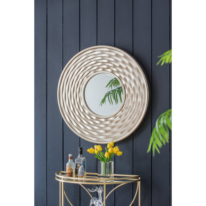 Round Wall Mirror with Sculpted Frame