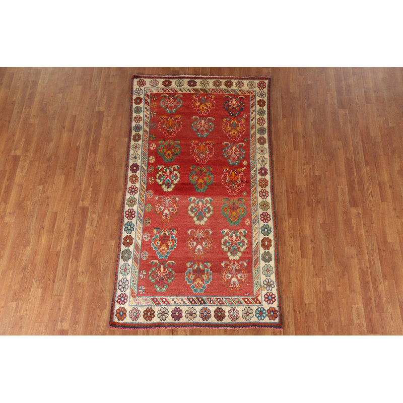 Tapis rouge rétro Gabbeh 4 x 8